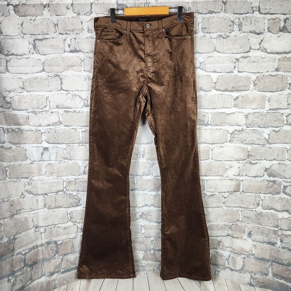 Banana Republic High Rise Velvet Flare Jean Coconut Brown Size 31Long - Picture 7 of 16